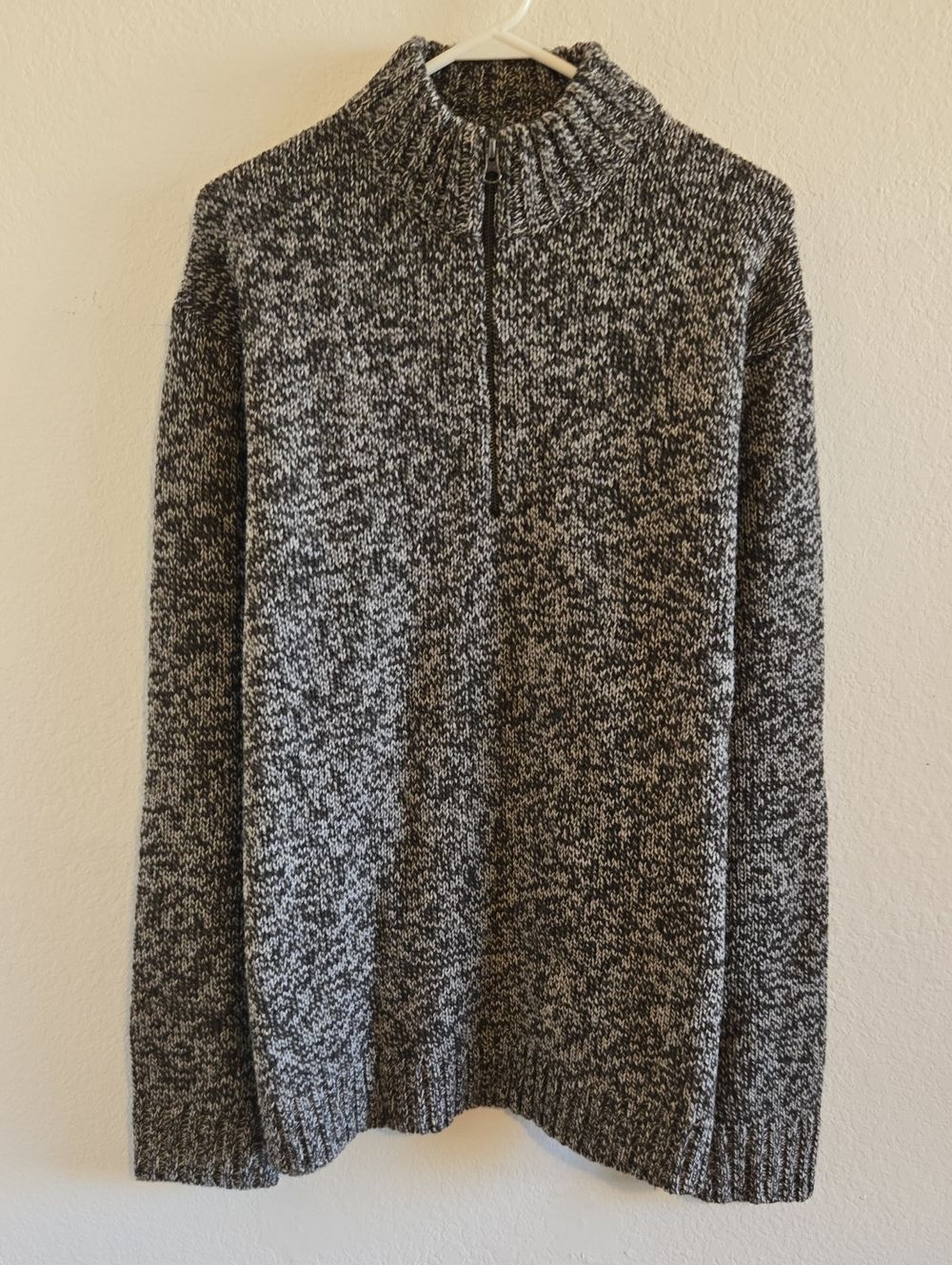 Woolrich Marled Gray Half-Zip Wool Sweater - XL